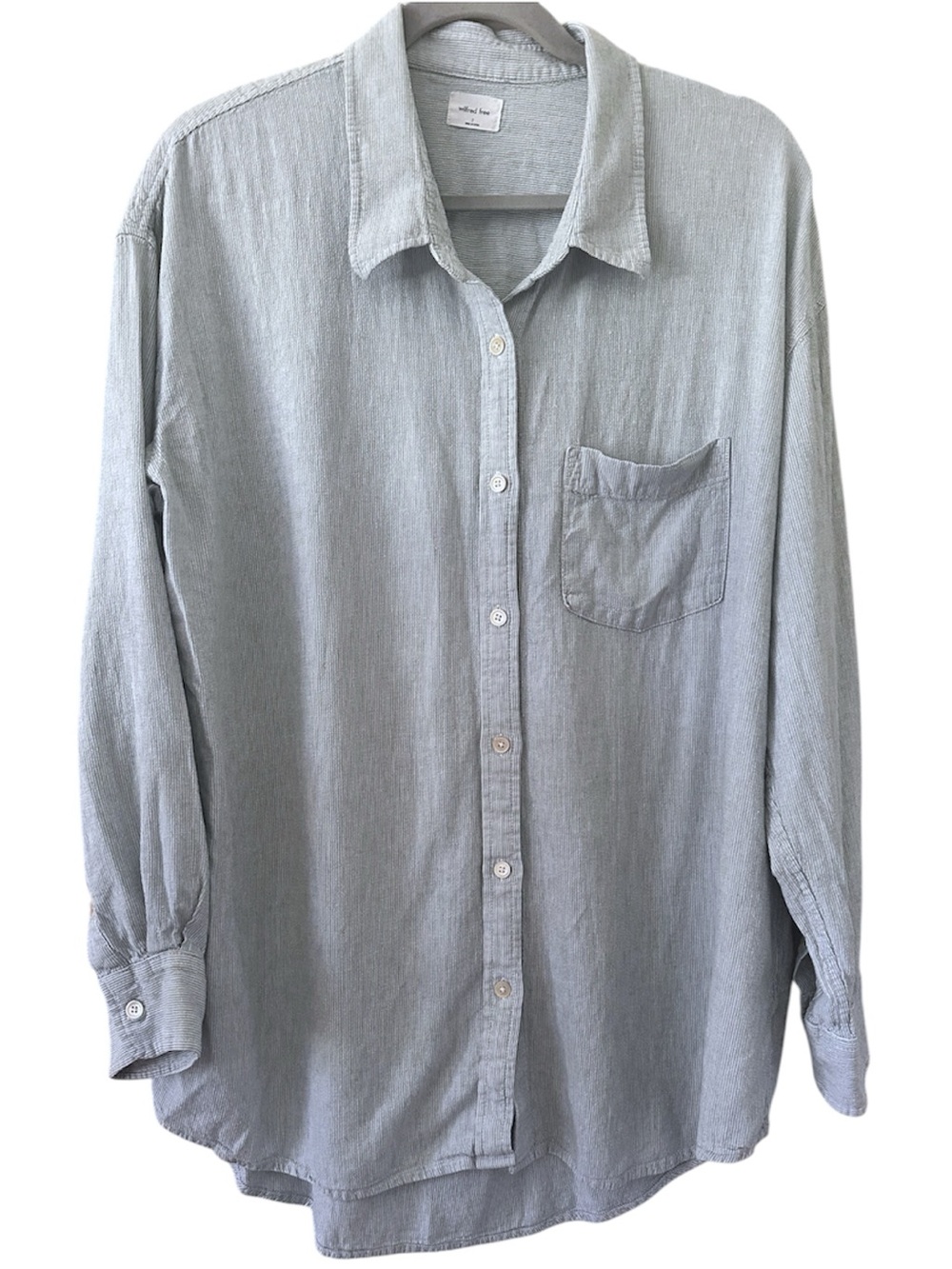 Wilfred Free Striped Linen Blend Button Down Shirt